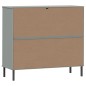 vidaXL Schuhregal OSLO mit Metallbeinen Grau 95x35x87 cm Massivholz vidaXL Schuhregal OSLO mit Metallbeinen Grau 95x35x87 cm Massivholz