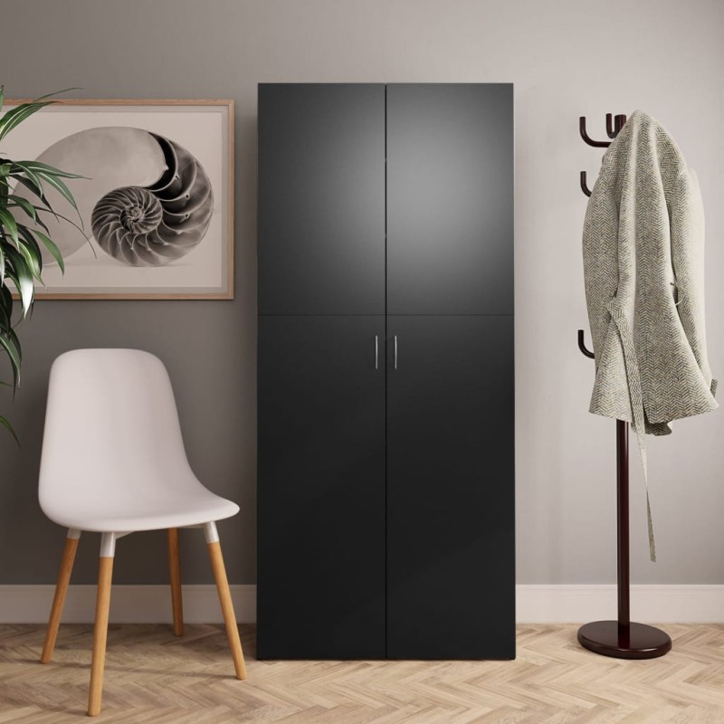 vidaXL Schuhschrank Schwarz 80x35,5x180 cm Holzwerkstoff vidaXL Schuhschrank Schwarz 80x35,5x180 cm Holzwerkstoff