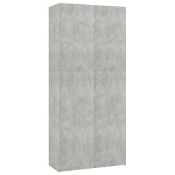 vidaXL Schuhschrank Betongrau 80x35,5x180 cm Holzwerkstoff