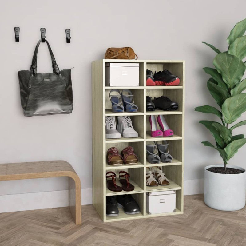 vidaXL Schuhregal Sonoma-Eiche 54x34x100,5 cm Holzwerkstoff vidaXL Schuhregal Sonoma-Eiche 54x34x100,5 cm Holzwerkstoff