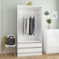 vidaXL Kleiderschrank Weiß 100x50x200 cm Holzwerkstoff vidaXL Kleiderschrank Weiß 100x50x200 cm Holzwerkstoff