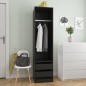 vidaXL Kleiderschrank mit Schubladen Schwarz 50x50x200cm Holzwerkstoff vidaXL Kleiderschrank mit Schubladen Schwarz 50x50x200cm Holzwerkstoff