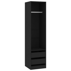 vidaXL Kleiderschrank mit Schubladen Schwarz 50x50x200cm Holzwerkstoff