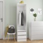 vidaXL Kleiderschrank mit Schubladen Hochglanz-Weiß 50x50x200 cm vidaXL Kleiderschrank mit Schubladen Hochglanz-Weiß 50x50x200 cm