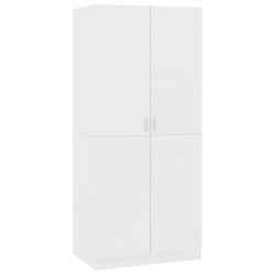 vidaXL Kleiderschrank Weiß 80x52x180 cm Holzwerkstoff