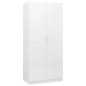 vidaXL Kleiderschrank Hochglanz-Weiß 80x52x180 cm Holzwerkstoff vidaXL Kleiderschrank Hochglanz-Weiß 80x52x180 cm Holzwerkstoff