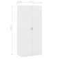vidaXL Kleiderschrank Weiß 90x52x200 cm Holzwerkstoff vidaXL Kleiderschrank Weiß 90x52x200 cm Holzwerkstoff