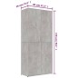 vidaXL Schuhschrank Betongrau 80x39x178 cm Holzwerkstoff vidaXL Schuhschrank Betongrau 80x39x178 cm Holzwerkstoff