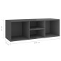 vidaXL Schuhbank Hochglanz-Grau 105x35x35 cm Holzwerkstoff vidaXL Schuhbank Hochglanz-Grau 105x35x35 cm Holzwerkstoff