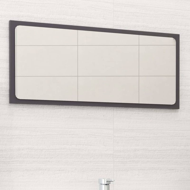 vidaXL Badspiegel Hochglanz-Grau 80x1,5x37 cm Holzwerkstoff vidaXL Badspiegel Hochglanz-Grau 80x1,5x37 cm Holzwerkstoff