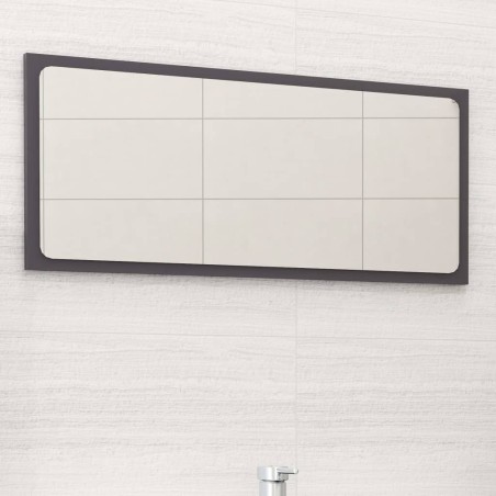 vidaXL Badspiegel Hochglanz-Grau 80x1,5x37 cm Holzwerkstoff