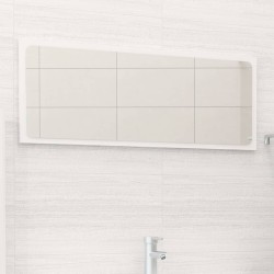 vidaXL Badspiegel Hochglanz-Weiß 90x1,5x37 cm Holzwerkstoff