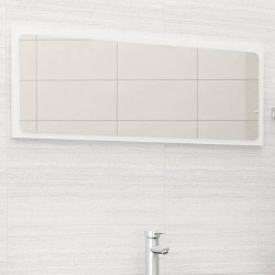vidaXL Badspiegel Hochglanz-Weiß 100x1,5x37 cm Holzwerkstoff