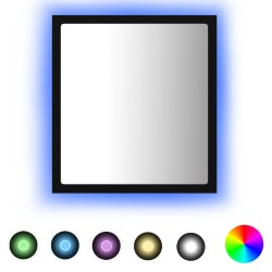 vidaXL LED-Badspiegel Schwarz 40x8,5x37 cm Acryl