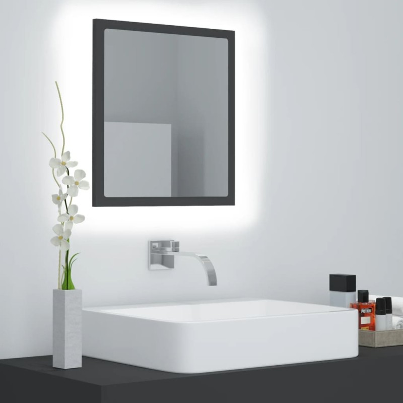 vidaXL LED-Badspiegel Grau 40x8,5x37 cm Acryl vidaXL LED-Badspiegel Grau 40x8,5x37 cm Acryl