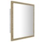 vidaXL LED-Badspiegel Sonoma-Eiche 40x8,5x37 cm Acryl