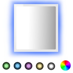 vidaXL LED-Badspiegel Hochglanz-Weiß 40x8,5x37 cm Acryl