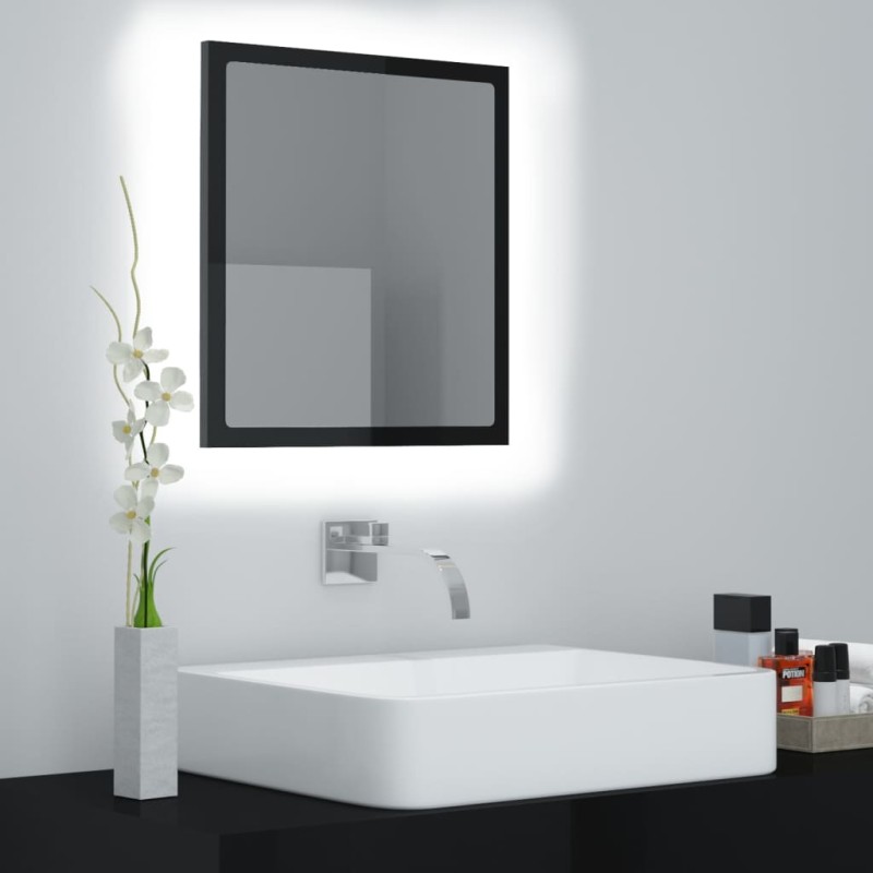 vidaXL LED-Badspiegel Hochglanz-Schwarz 40x8,5x37 cm Acryl vidaXL LED-Badspiegel Hochglanz-Schwarz 40x8,5x37 cm Acryl