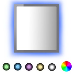 vidaXL LED-Badspiegel Hochglanz-Grau 40x8,5x37 cm Acryl