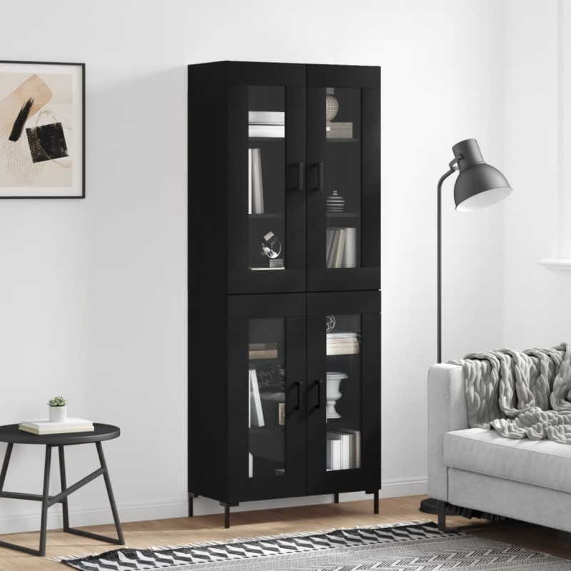 Highboard Schwarz 69,5x34x180 cm Holzwerkstoff Highboard Schwarz 69,5x34x180 cm Holzwerkstoff