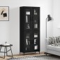 Highboard Schwarz 69,5x34x180 cm Holzwerkstoff Highboard Schwarz 69,5x34x180 cm Holzwerkstoff