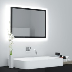 vidaXL LED-Badspiegel Hochglanz-Schwarz 60x8,5x37 cm Acryl