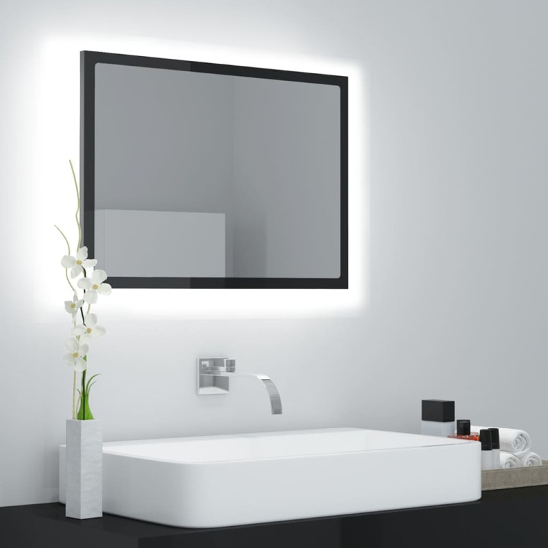 vidaXL LED-Badspiegel Hochglanz-Schwarz 60x8,5x37 cm Acryl vidaXL LED-Badspiegel Hochglanz-Schwarz 60x8,5x37 cm Acryl