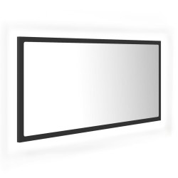 vidaXL LED-Badspiegel Grau 90x8,5x37 cm Acryl