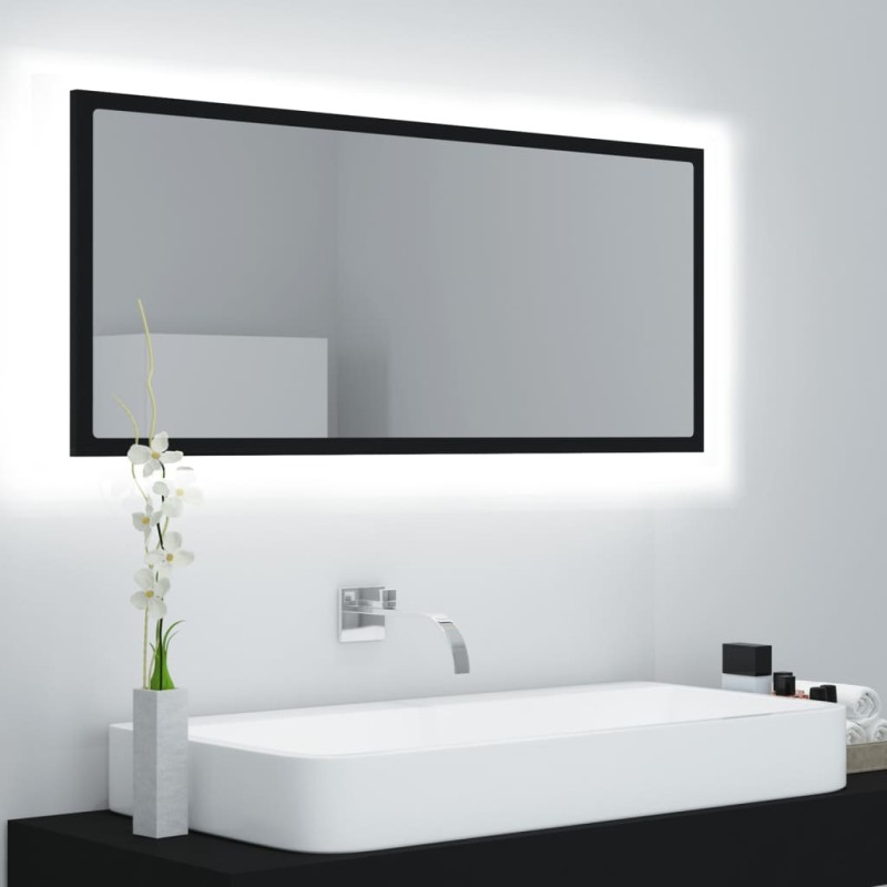 vidaXL LED-Badspiegel Schwarz 100x8,5x37 cm Acryl vidaXL LED-Badspiegel Schwarz 100x8,5x37 cm Acryl