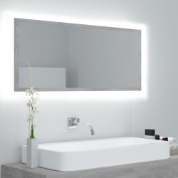 vidaXL LED-Badspiegel Betongrau 100x8,5x37 cm Acryl