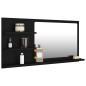 vidaXL Badspiegel Schwarz 90x10,5x45 cm Holzwerkstoff vidaXL Badspiegel Schwarz 90x10,5x45 cm Holzwerkstoff