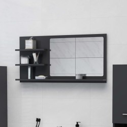 vidaXL Badspiegel Grau 90x10,5x45 cm Holzwerkstoff