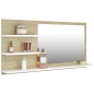 vidaXL Badspiegel Weiß und Sonoma-Eiche 90x10,5x45 cm Holzwerkstoff vidaXL Badspiegel Weiß und Sonoma-Eiche 90x10,5x45 cm Holzwerkstoff