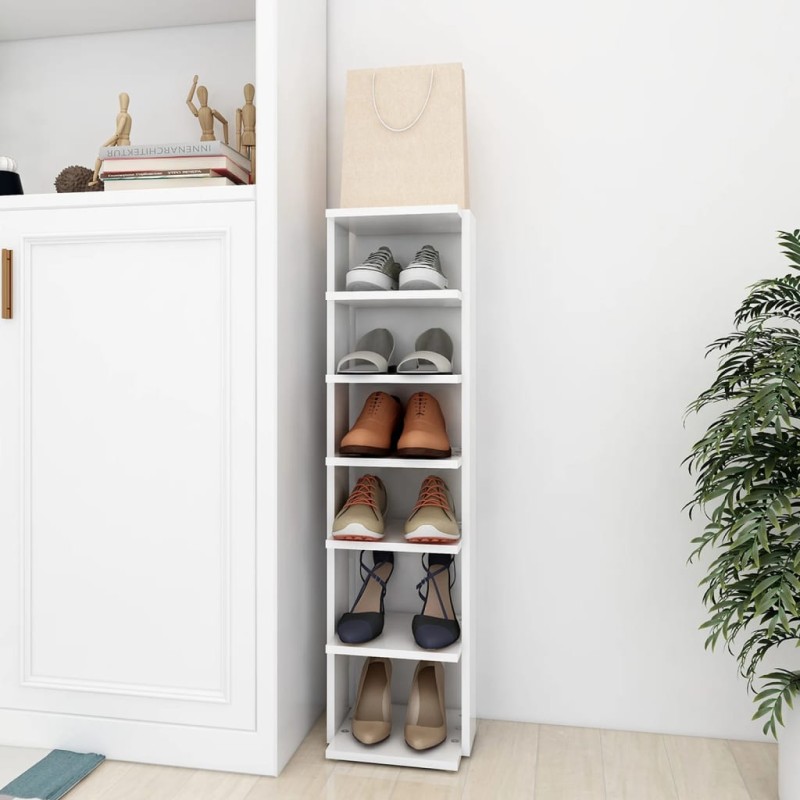 vidaXL Schuhschrank Weiß 27,5x27x102 cm Holzwerkstoff vidaXL Schuhschrank Weiß 27,5x27x102 cm Holzwerkstoff
