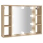 vidaXL Spiegelschrank mit LED Sonoma-Eiche 76x15x55 cm vidaXL Spiegelschrank mit LED Sonoma-Eiche 76x15x55 cm
