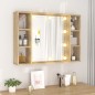 vidaXL Spiegelschrank mit LED Sonoma-Eiche 76x15x55 cm vidaXL Spiegelschrank mit LED Sonoma-Eiche 76x15x55 cm