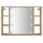 vidaXL Spiegelschrank mit LED Sonoma-Eiche 76x15x55 cm vidaXL Spiegelschrank mit LED Sonoma-Eiche 76x15x55 cm