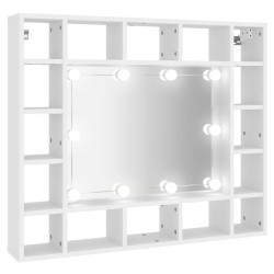 vidaXL Spiegelschrank mit LED Weiß 91x15x76,5 cm