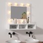 vidaXL Spiegelschrank mit LED Weiß 60x31,5x62 cm vidaXL Spiegelschrank mit LED Weiß 60x31,5x62 cm