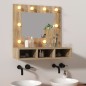 vidaXL Spiegelschrank mit LED Sonoma-Eiche 60x31,5x62 cm vidaXL Spiegelschrank mit LED Sonoma-Eiche 60x31,5x62 cm