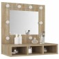 vidaXL Spiegelschrank mit LED Sonoma-Eiche 60x31,5x62 cm vidaXL Spiegelschrank mit LED Sonoma-Eiche 60x31,5x62 cm