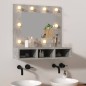 vidaXL Spiegelschrank mit LED Betongrau 60x31,5x62 cm vidaXL Spiegelschrank mit LED Betongrau 60x31,5x62 cm