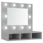 vidaXL Spiegelschrank mit LED Betongrau 60x31,5x62 cm vidaXL Spiegelschrank mit LED Betongrau 60x31,5x62 cm