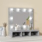 vidaXL Spiegelschrank mit LED Betongrau 60x31,5x62 cm vidaXL Spiegelschrank mit LED Betongrau 60x31,5x62 cm