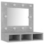vidaXL Spiegelschrank mit LED Betongrau 60x31,5x62 cm vidaXL Spiegelschrank mit LED Betongrau 60x31,5x62 cm