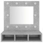 vidaXL Spiegelschrank mit LED Betongrau 60x31,5x62 cm vidaXL Spiegelschrank mit LED Betongrau 60x31,5x62 cm