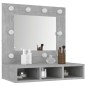 vidaXL Spiegelschrank mit LED Betongrau 60x31,5x62 cm vidaXL Spiegelschrank mit LED Betongrau 60x31,5x62 cm