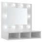 vidaXL Spiegelschrank mit LED Hochglanz-Weiß 60x31,5x62 cm vidaXL Spiegelschrank mit LED Hochglanz-Weiß 60x31,5x62 cm