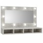 vidaXL Spiegelschrank mit LED Betongrau 90x31,5x62 cm vidaXL Spiegelschrank mit LED Betongrau 90x31,5x62 cm