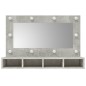 vidaXL Spiegelschrank mit LED Betongrau 90x31,5x62 cm vidaXL Spiegelschrank mit LED Betongrau 90x31,5x62 cm